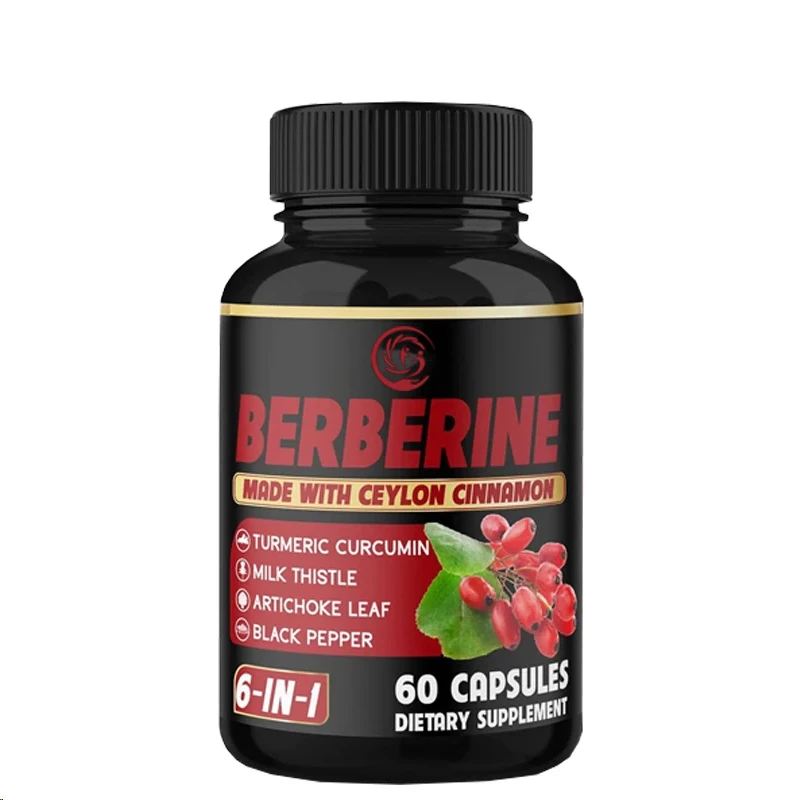 Los suplementos de berberina contantienen canela de Ceilán, cúrcuma, cardo mariano - Berberine HCl -60 cápsulas