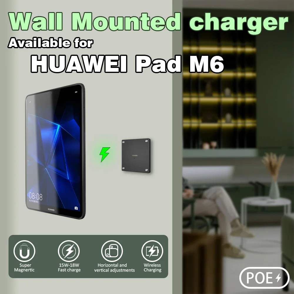 POE Tablet holder for HUAWEl MediaPad M6 8.4 Inch  wall charging station Smart Switch Magnetic Wall Charging