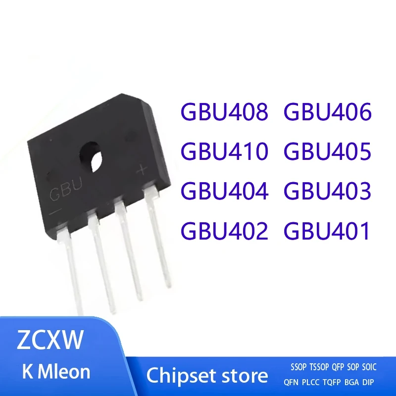 10PCS/LOT  GBU408 GBU406 GBU410 GBU405 GBU404 GBU403 GBU402 GBU401 DIP-4 4A 800V BRIDGE RECTIFIER