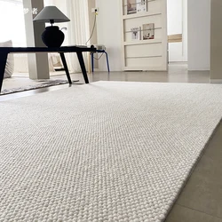 New Zealand Wool Carpet for Living Room Solid Modern Sofa Coffee Table Floor Area Rugs Light Luxury Modern Villa Bedroom Carpets