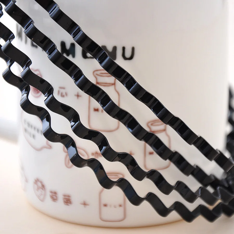 2-5 pezzi fascia per capelli ondulata cerchio per capelli primaverili per uomo donna moda unisex nero elastico antiscivolo semplici fasce in metallo trecce per lo styling