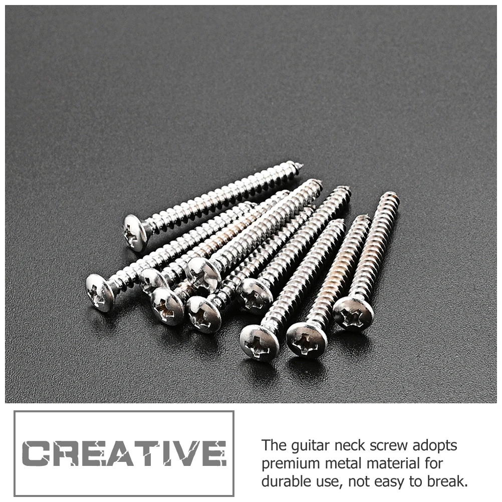 

10pcs Guitar Neck Plate Screw Sturdy Metal Electric Guitar Bass Replacement Parts Connecting Joint Mounting Hardware