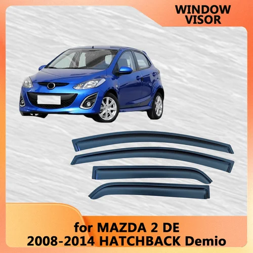 Imagen 1 del producto Deflectores de Viento para Ventanas de MAZDA 2 2008 2009 2010 2011 2012 2013-2014 HATCHBACK Demio, Protectores de Lluvia, Visores de Puerta, Parasoles de Ventilación