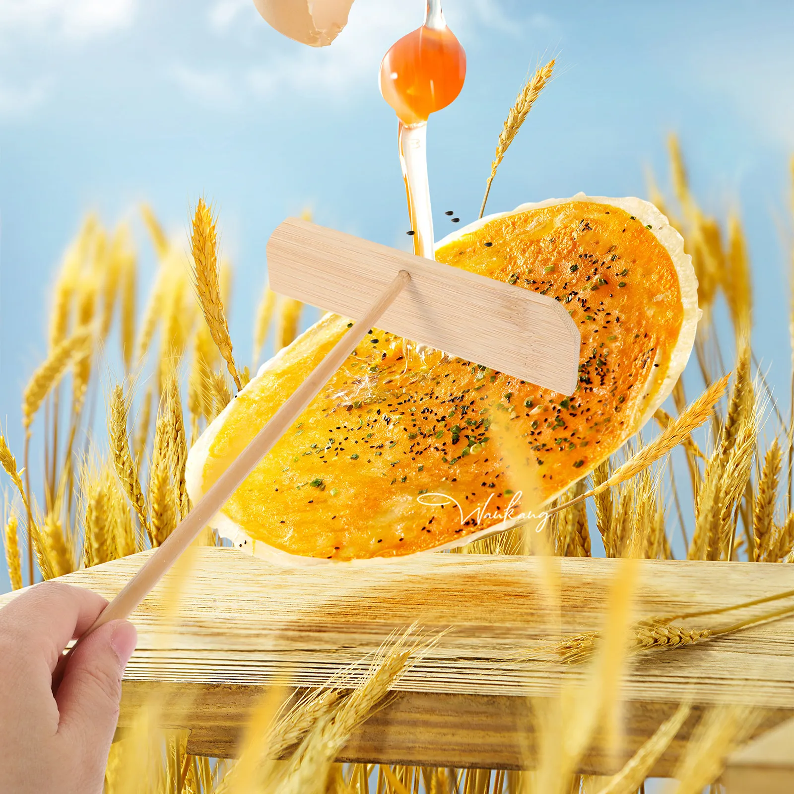 Bamboo Crepe Spreader Pancake Scraper 23x13x3.5cm Wooden Kitchen Tools Pancake Spreader Crepe Maker Baking Tool