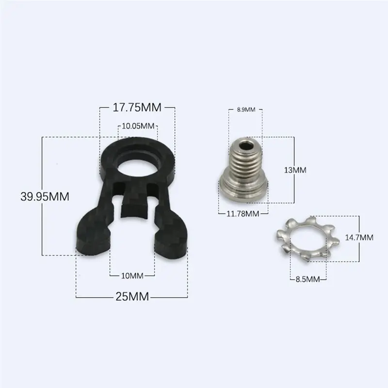 NALFI-Bicycle Carbon Fiber Catcher Tube Fixing Buckle+ TC4 Titanium Screws For Brompton Folding Bike Cycling Parts Crab Clamp He view 6
