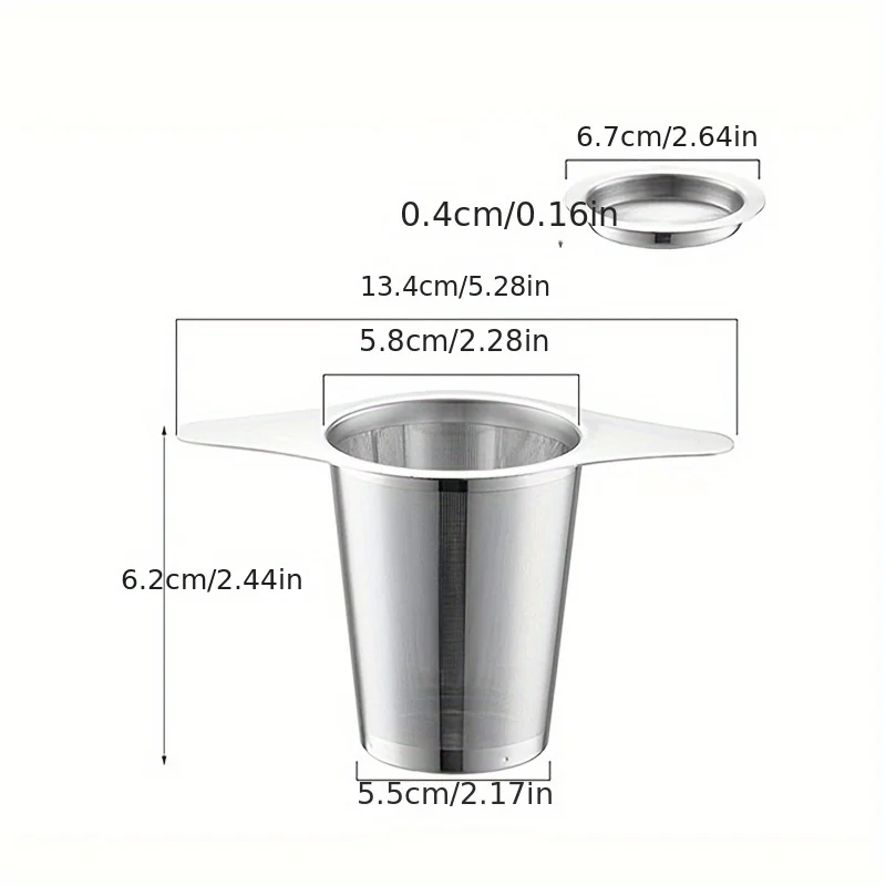 Tea Infuser With Handle Stainless Steel Diffuser Fine Mesh Filters Leaf Tea Funnel Strainer Tearoom Supplies