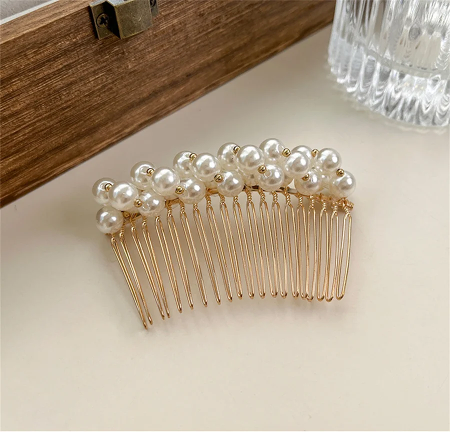 New pearl temperament hair comb for women with bangs and broken hair, hair comb plug-in hair comb, bridal hair accessories