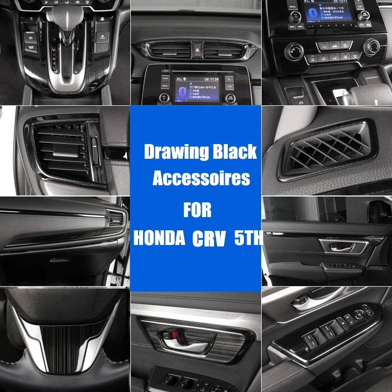 World Datong  Drawing black Interior Stainless steel Decoration Cover Trim For Honda CRV CR-V 5TH Hybird 2017 2018 2019