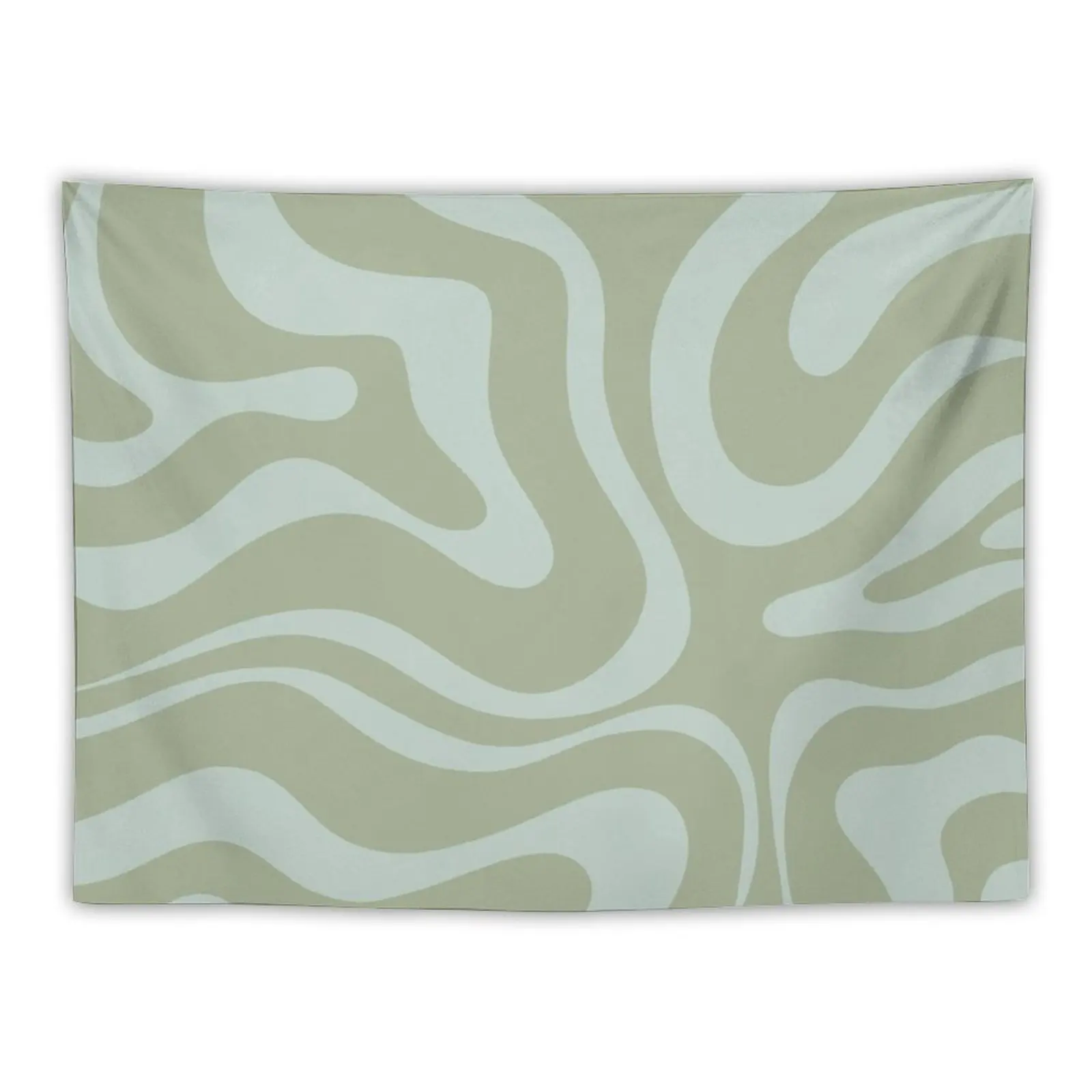 

Modern Retro Liquid Swirl Abstract Pattern in Sage and Celadon Tapestry Decorative Paintings Tapestry