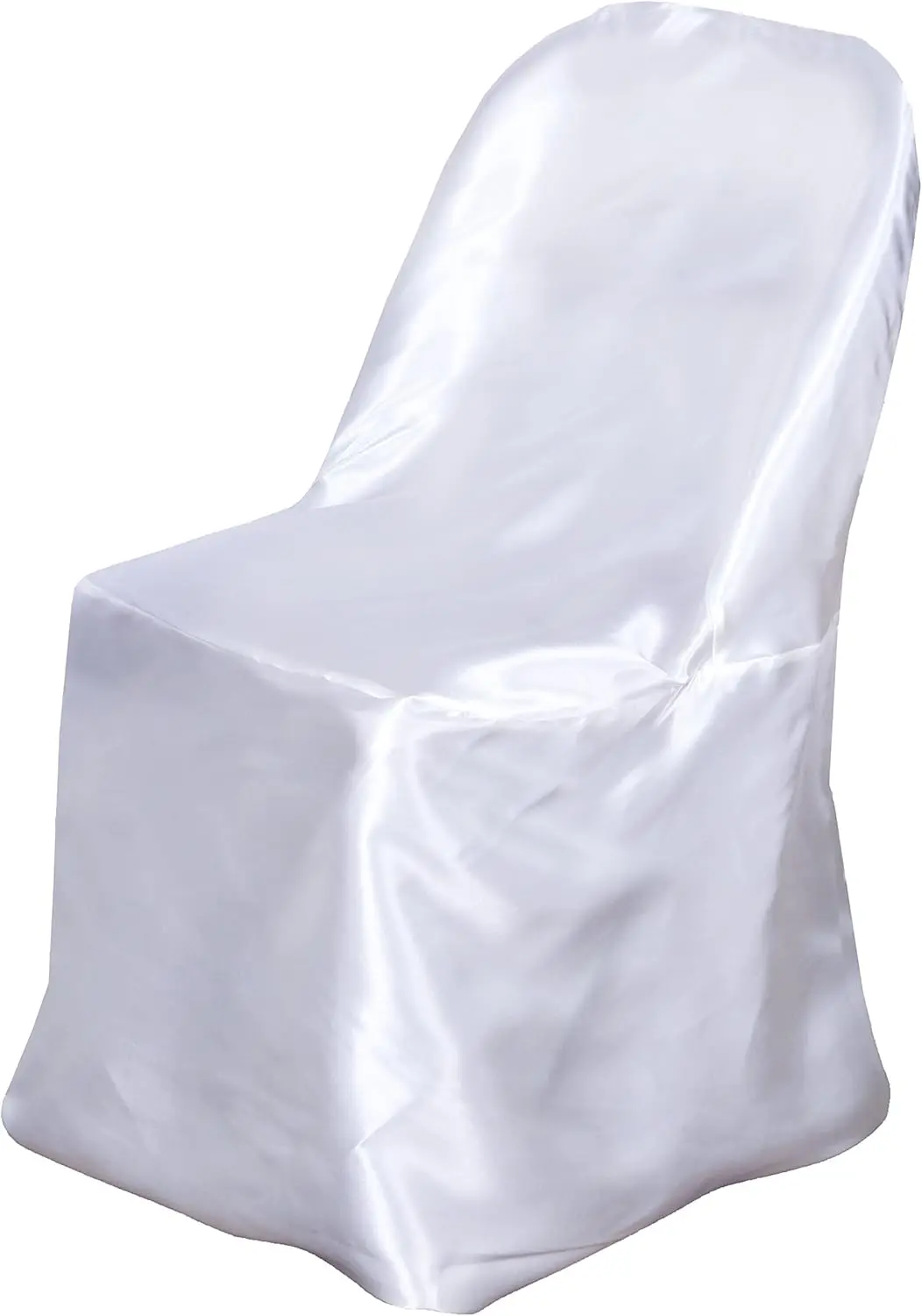 

10 Pcs White Satin Folding Chair Covers For Party Wedding Linens Decorations Dining Ceremony Reception Supplies