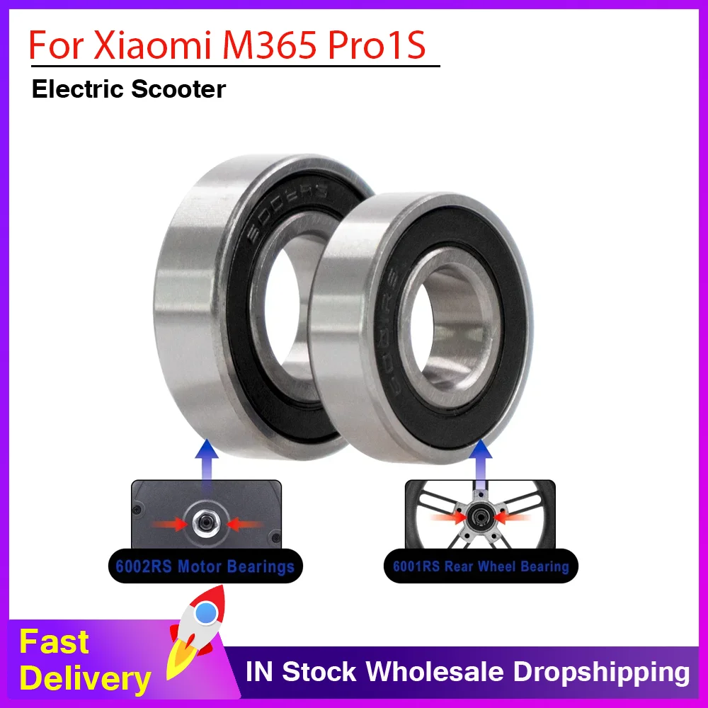 1-10 peças Rolamento de Esferas 6001RS 6002RS de Aço com Vedação de Borracha Dupla Face e Sulco Profundo para Patinete Elétrico Xiaomi M365 Pro1S
