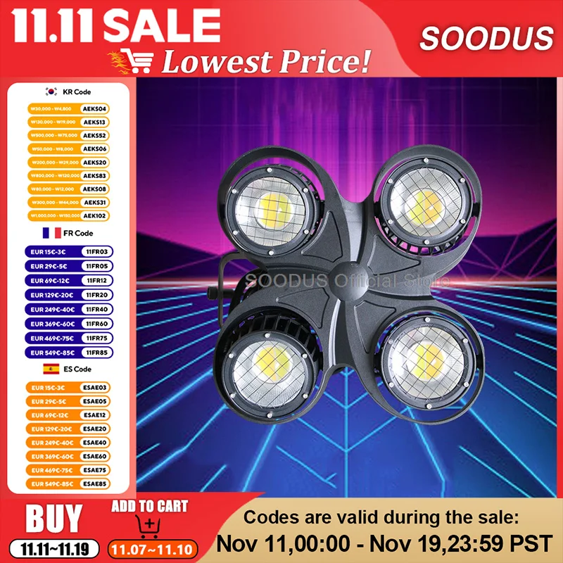 

Светодиодные сценические светильники 100 Вт * 4IN1 Диско Атмосфера Свет Водонепроницаемый проекционный свет Теплый белый COB Поверхностная лампа для выставки на свадьбу