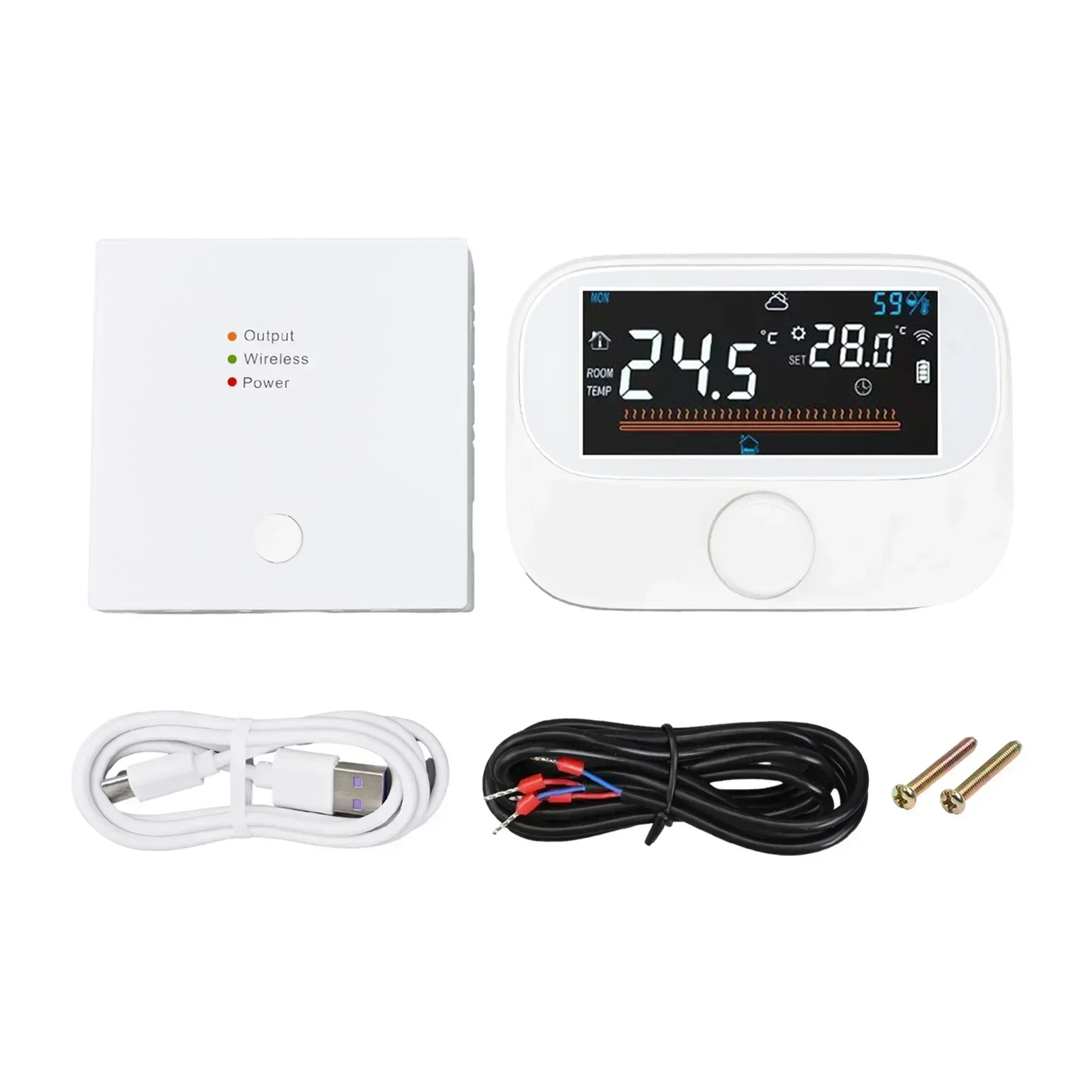 

WiFi Enabled Boiler Thermostat with Intelligent Timer and Humidity Display Perfect for Modern Homes and Energy Savings