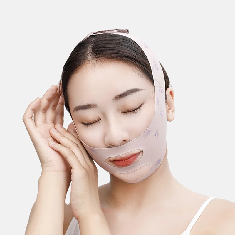 V Shaped Slimming Face Mask Lifting Firming To Decree Lines Slimming Double Chin Reducer Contour Tightening Strap Reusable