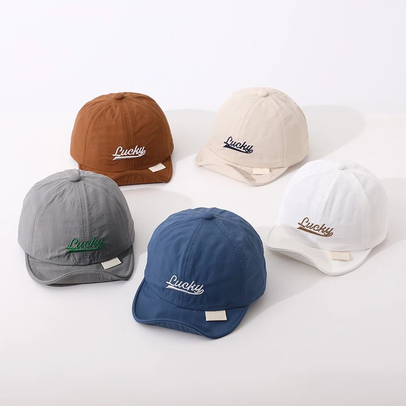 

Summer Quick Drying Baseball Cap for Baby Solid Color Thin Sun Visor Hat Adjustable Soft Brim Kids Boy Girl Duck Tongue Hats