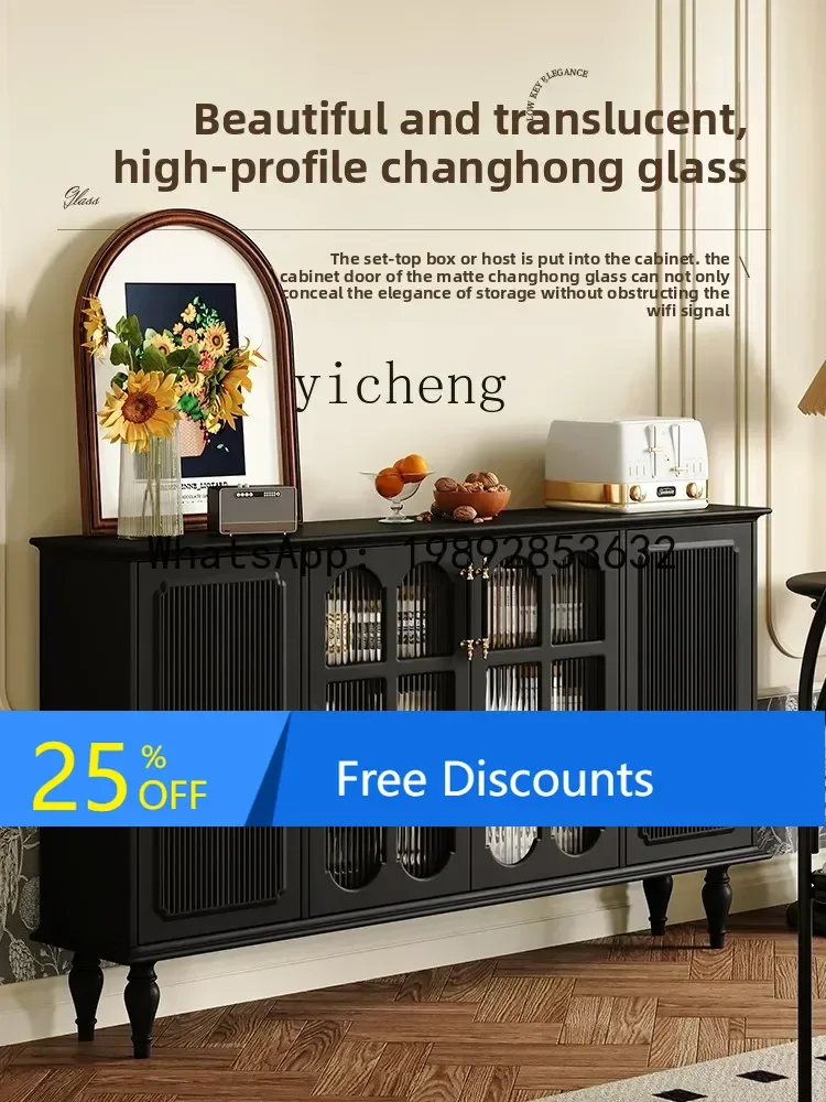 

American solid wood dining side cabinet living room wall locker French retro locker living room decoration