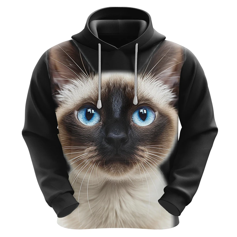 Cute Cat Pattern Hoodies Fashion Men Women 3D Animals Printed Hooded Sweatshirt Casual Harajuku Kids Pullovers Loose Tops New In