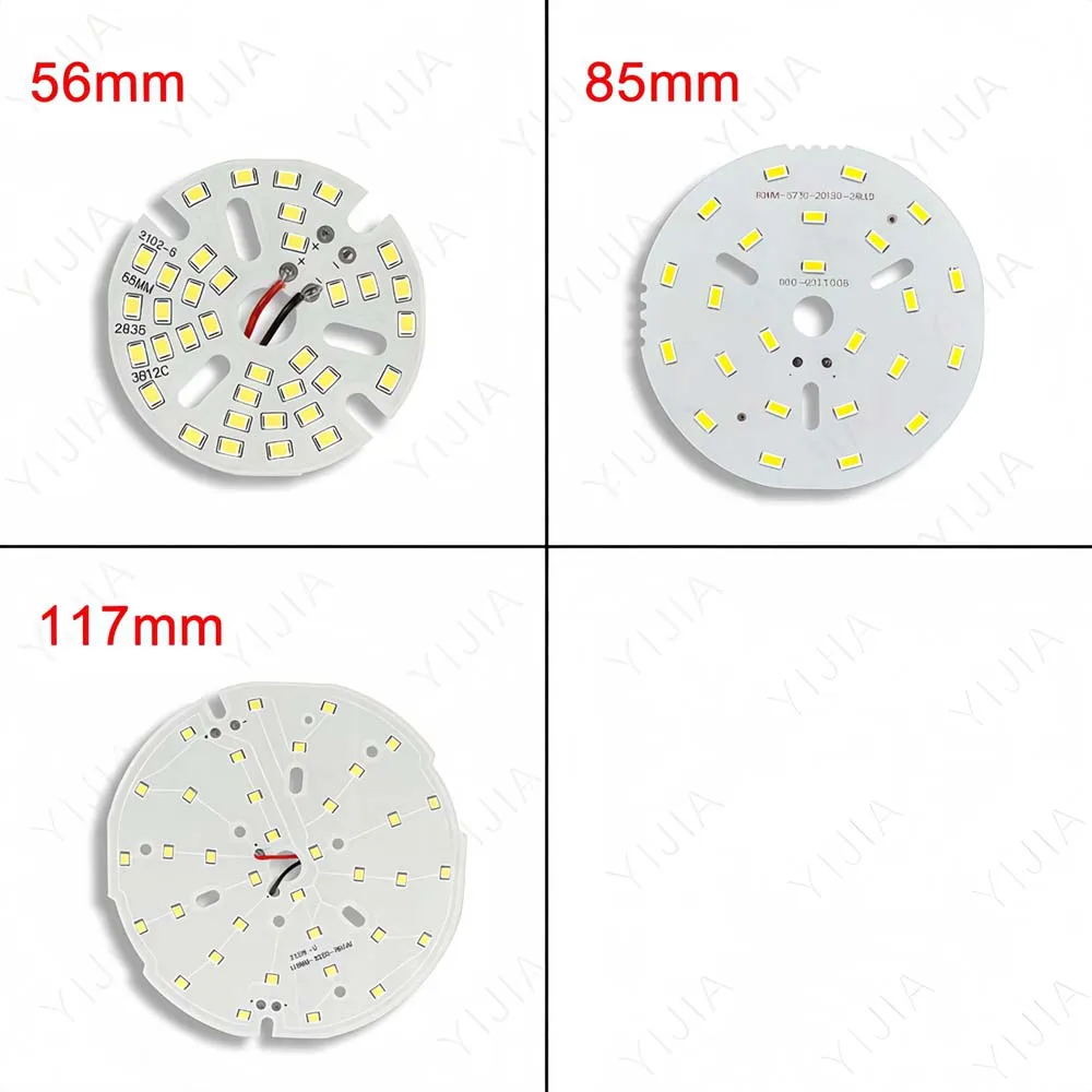 12W LED Light Board Warm Natural White SMD2835 LED Chips Dia 56mm 85mm 117mm Lamp Panel With 15mm Wire For DIY Light Bulb Tube