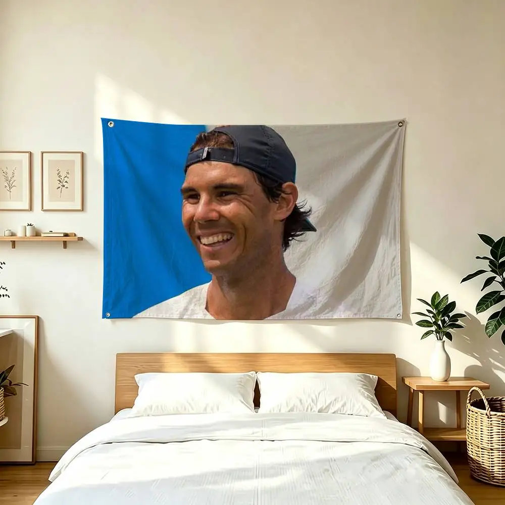 R-Rafael Nadal S-Spain Tennis Star   Flags for Bedrooms Home Decor Items Outdoor Decors Garage Decoration Flaga