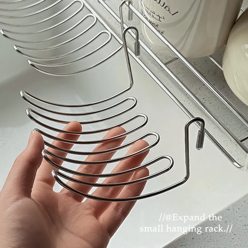 Stainless steel drainage basket small hanging rack storage rack storage basket stainless steel expansion artifact home good item