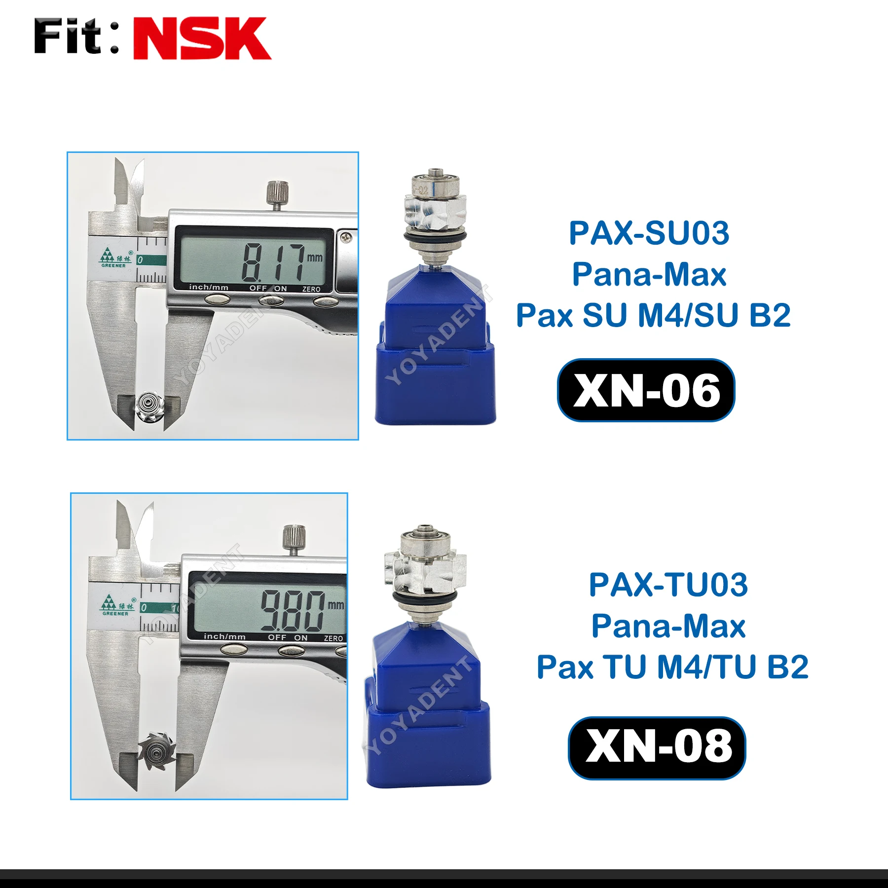 

Fit NSK Pana-Max Pax SU/TU M4 B2 High Speed Handpiece Dental Turbine Cartridge Rotor PAX-SU03/TU03