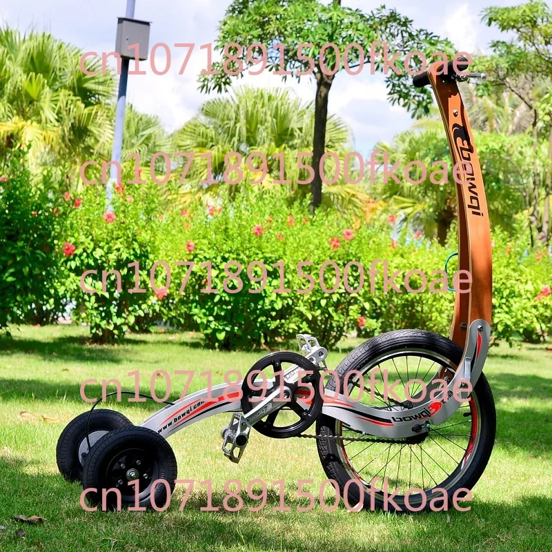 Three-wheel Seatless Half-bike Halfbike Creative Travel Sports Car Standing and Riding Car Standing