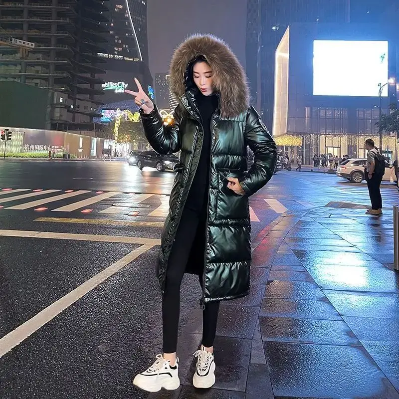 Large l Raccoon Fur Collar Hooded Winter down Jaet Women's Faion Camel down Coat Autumn 2023 Collection