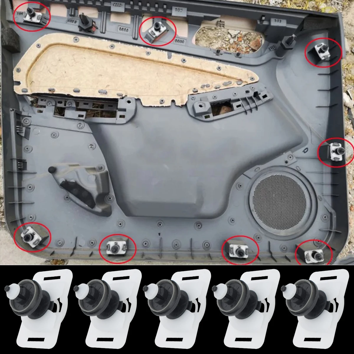 20X Nylon Plastic Rivets 8mm Hole Fastener Clip Car Door Panel Card Push Retainer Trim Clips For Ford Kuga C-Max Focus 2005-2014