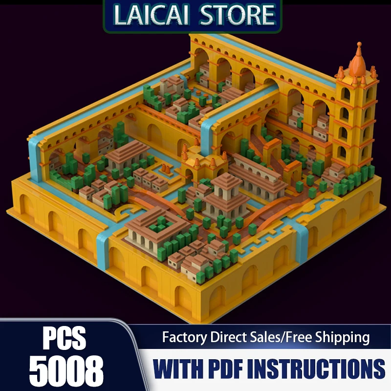 

City Street View Model Moc Building Bricks Acqueduct Citadel Model Technology Modular Blocks Gifts Christmas Toys DIY Assembly