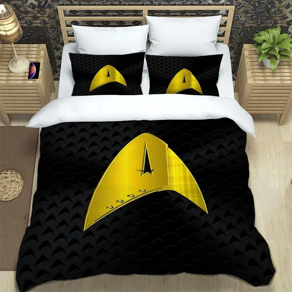 Movies S-Star Trek Logo Sheets Quilt Covers Bedding Dormitory Sheets Three-piece Bedding Set Three-piece Soft Warm Bedding Set