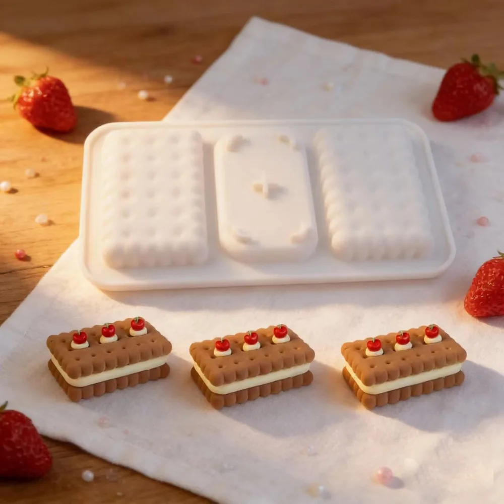 Rectangular Cookies Shape Candle Soap Mold DIY 3 inch Chocolate Mousse Cake Baking Silicone Mold Squishy Toy Craft Making Mould