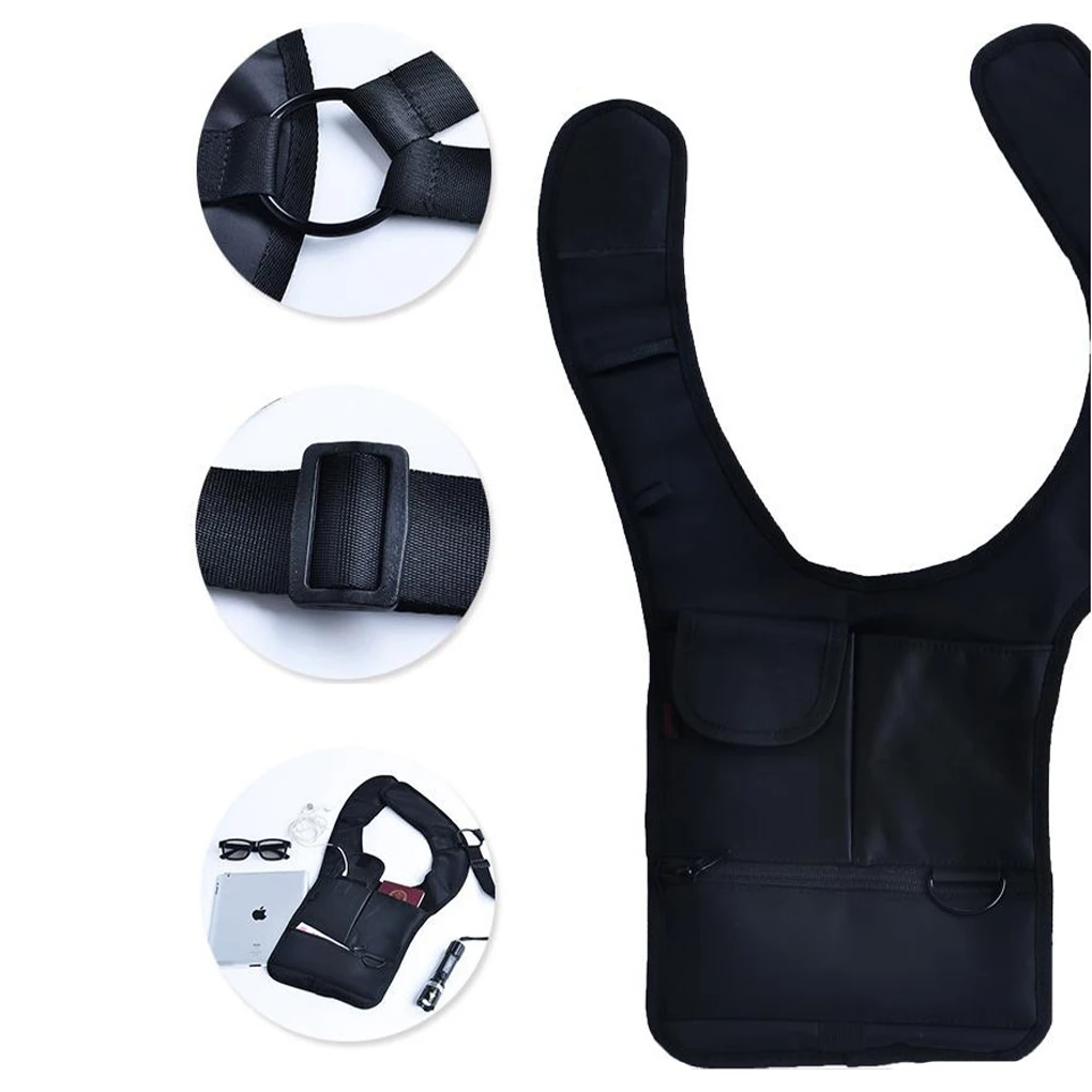 Black Concealed Underarm Shoulder Bag Stay Fashionable Stay Safe Lightweight And Portable Polyester