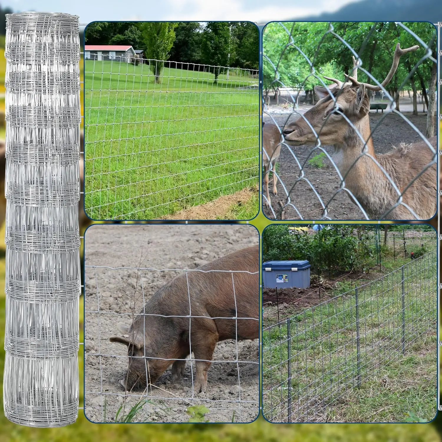 سياج الماشية سياج سلك مجلفن سياج مزرعة الماشية 14 قياس أسوار الماعز الزنك الثقيلة لحماية الماعز الغزلان ساحة الماشية #5