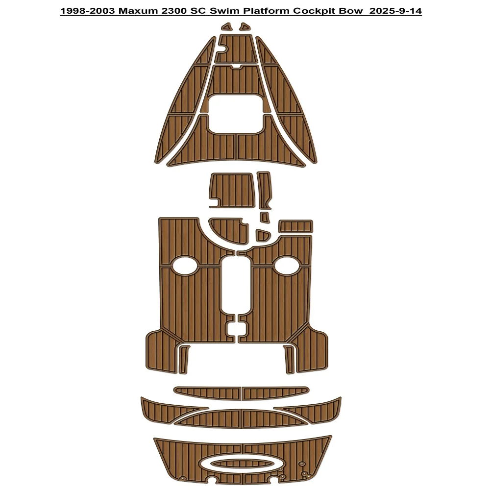 

1998-2003 Maxum 2300 SC Swim Platform Cockpit Bow Boat EVA Foam Faux Teak Deck Floor Mat SeaDek MarineMat Style Self Adhesive
