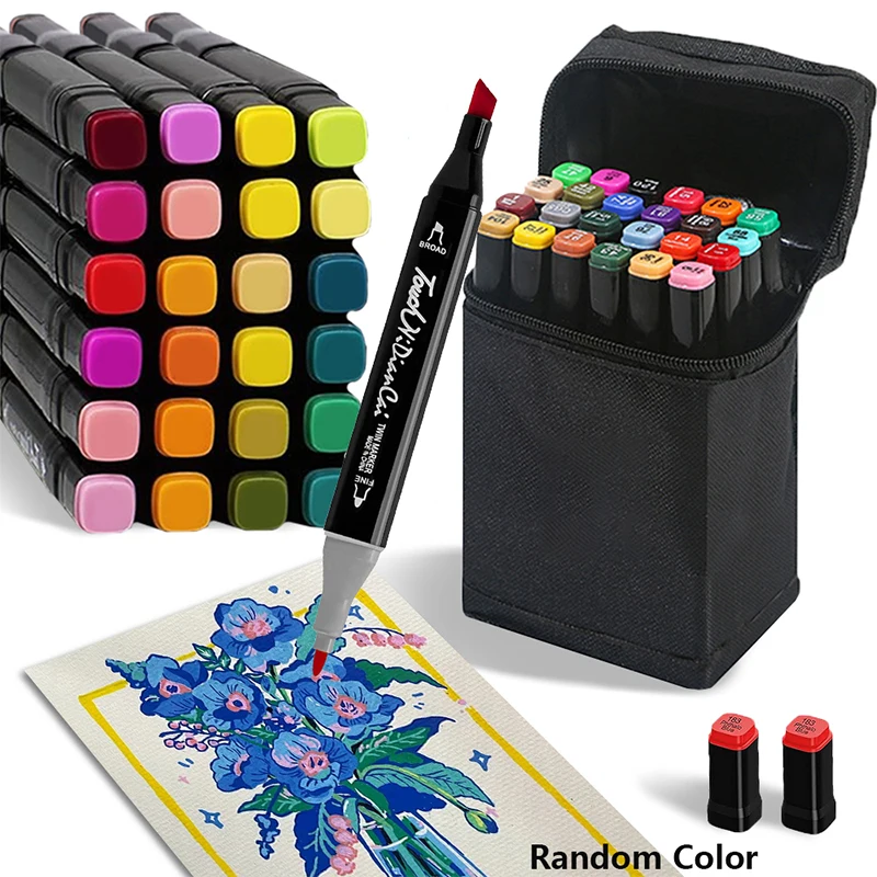 

24Colors Alcohol Markers Dual Tip Art Marker for Coloring Drawing Sketching Card Making and Illustration