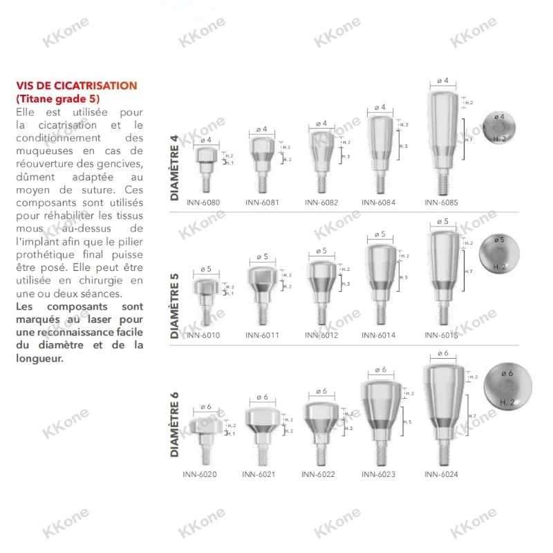 10Pcs Healing Abutment For B&B Grade 5 Medical Titanium Alloy High Gloss Healing Cap Dental Implant Accessories