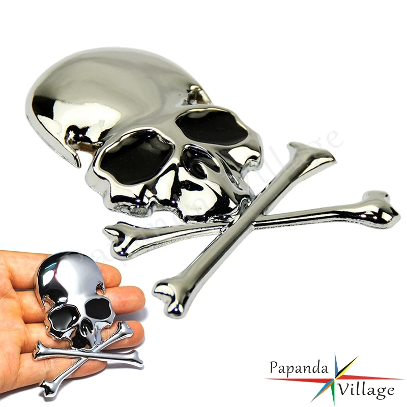 

Универсальный для Harley Chopper Bobber на заказ 3D хромированный металлический череп спинка багажник мотоцикла топливный бак эмблема значок наклейка наклейка