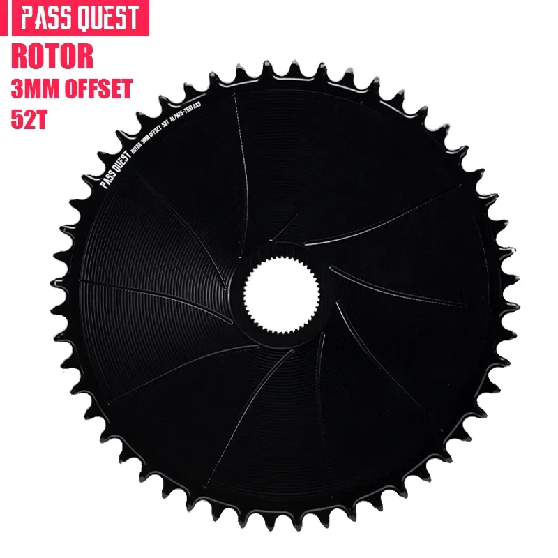 PASS QUEST 3 mm offset AERO rond smal breed kettingblad voor rotor VEGAST / ALDHU Direct Mount Crank AXS 12-speed ketting 42-54T