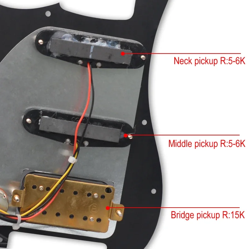 SSH Electric Guitar Pickguard Pickup with Singlecut Wiring Loaded Prewired Double Coil Guitar Pick Guard Scratchplate Assembly