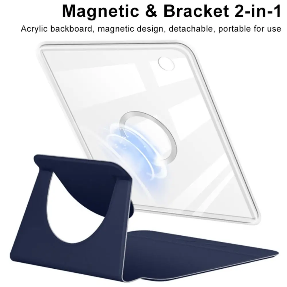 Magnetic Design 7 inch e-Reader Case Detachable Adjustable Protective Shell Clear Back Acrylic for KOBO Libra Color/2