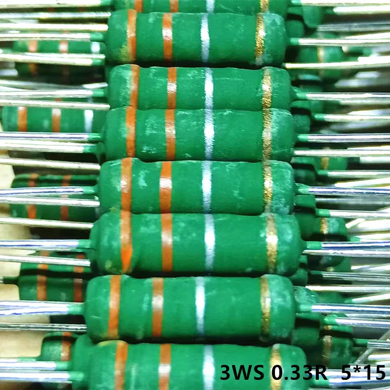 

100pcs 3W 3WS 0.12 0.15 0.22 0.33 0.5 0.82R 5X15 Metal Oxide Resistor Color Ring Resistance electric car charger Resistance