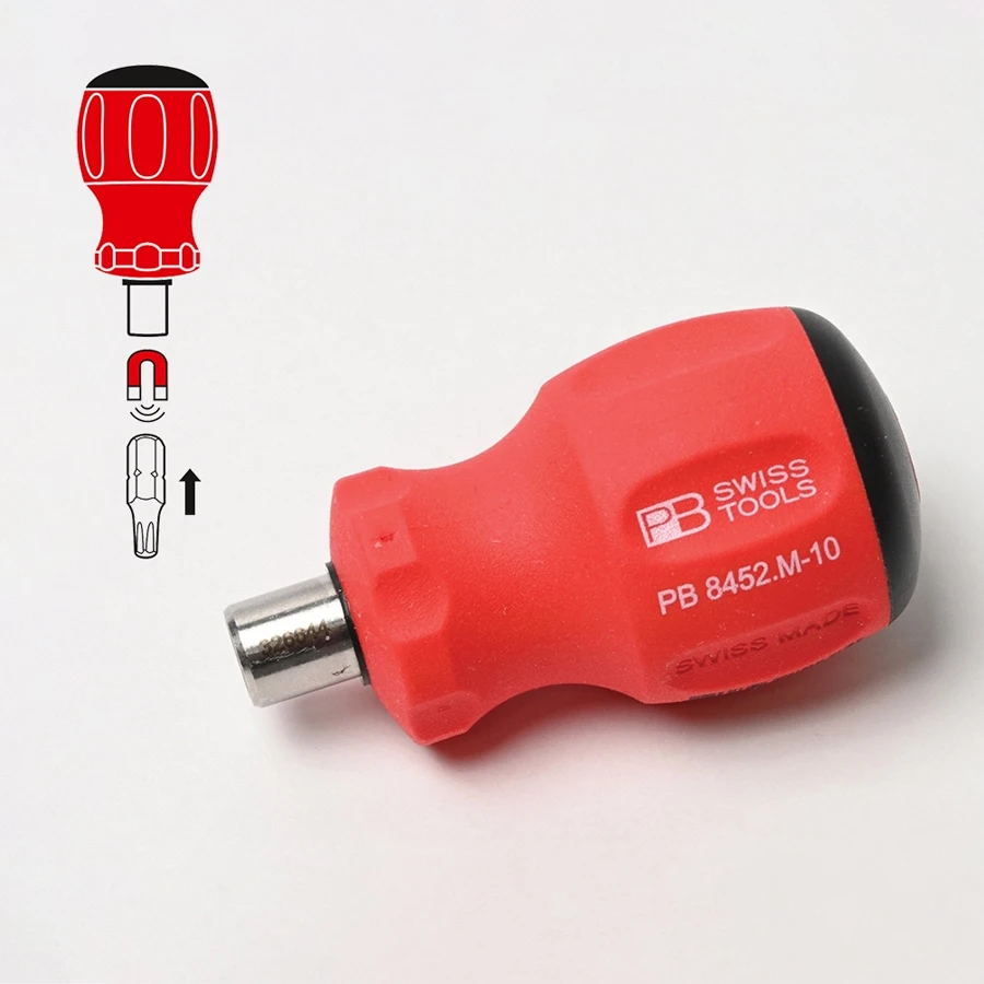 PB SWISS TOOLS Stubby Bit Holder 65mm Magnetic for Bits C6 1/4\