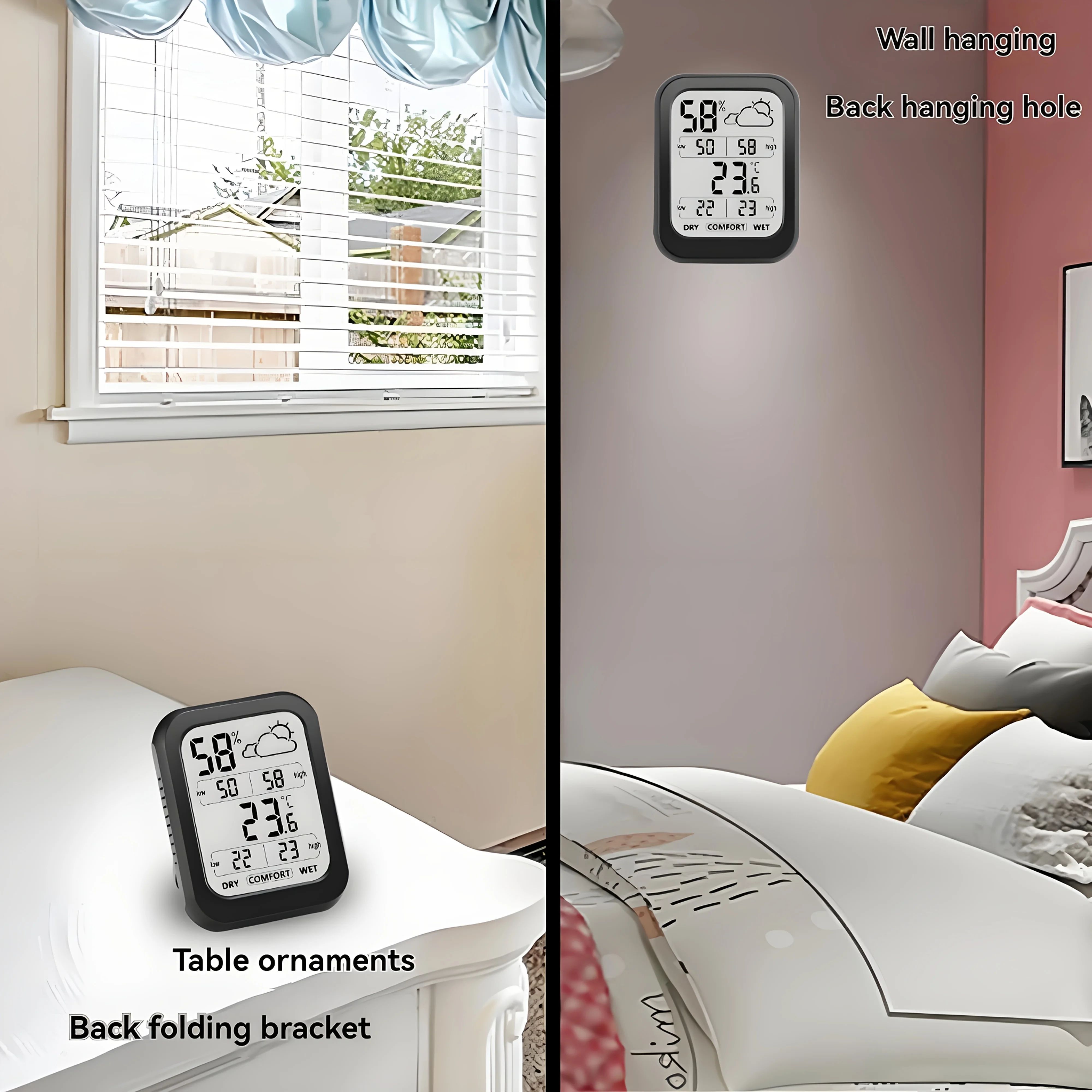 Indoor Digital Electronic Thermometer with Weather Forecast for Bedroom, Office or Kitchen