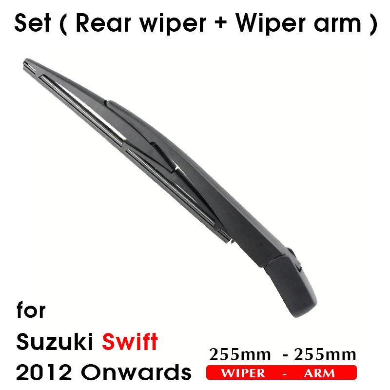 Car Wiper Blade For Suzuki Swift 2012 Onwards Rear Back Windshield Windscreen Rear Wiper 255mm+Arm 255mm Car Accessories