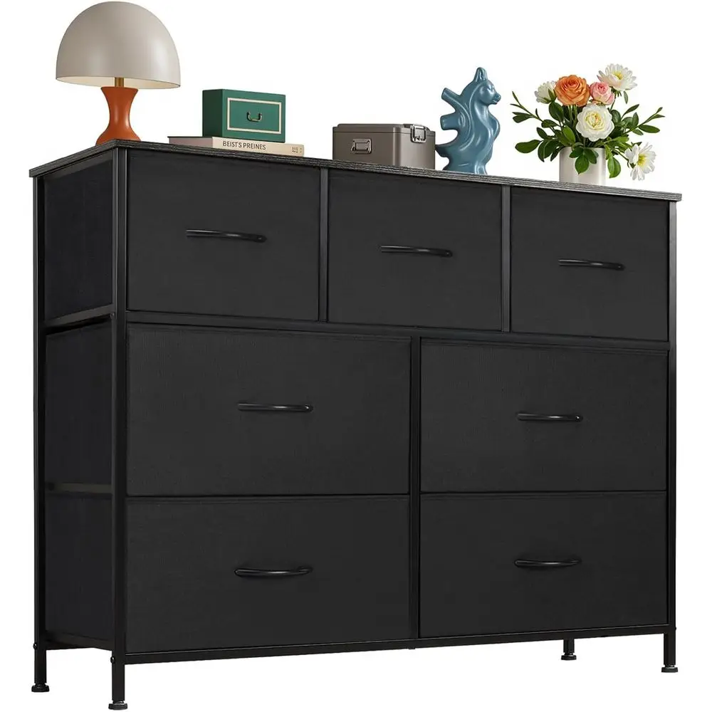 

7 Ders Drer or Bedroom, abric Storage Tower or Living Room, Entryway - Sturdy Steel e, Wooden Top & Easy Pull abric Bins, Closet