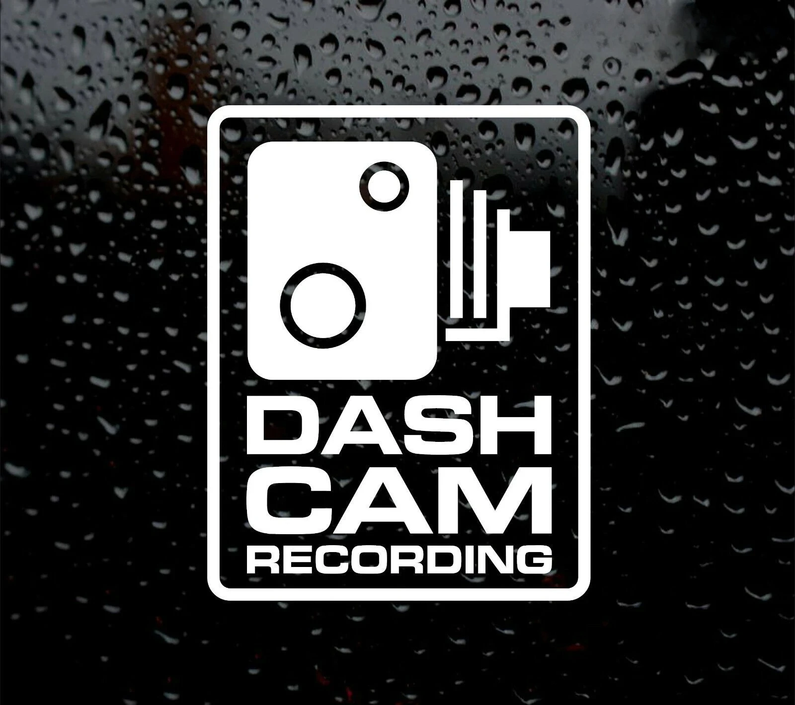 140mm x 110mm Funny Dash Cam Recording Car Sticker CCTV HD Camera Vinyl Decal for Bumper Window Auto Decor