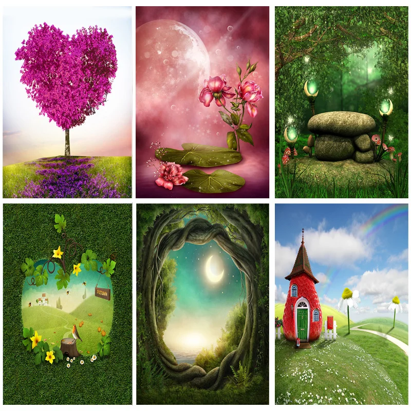 Forest Wonderland properti Studio foto, alat peraga Studio foto latar belakang fotografi impian peri ajaib MHK-01