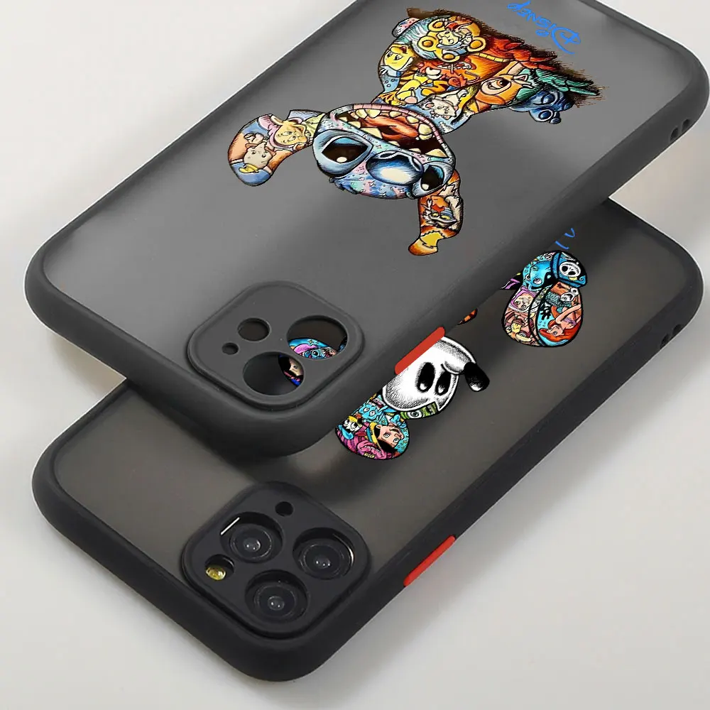 Disney Mickey Stitch Minnie phone Case For Apple iphone 14 11 pro 12 Mini 8 Plus X 13Pro 7 6s SE XS Max 15 6 fundas Matte Cover