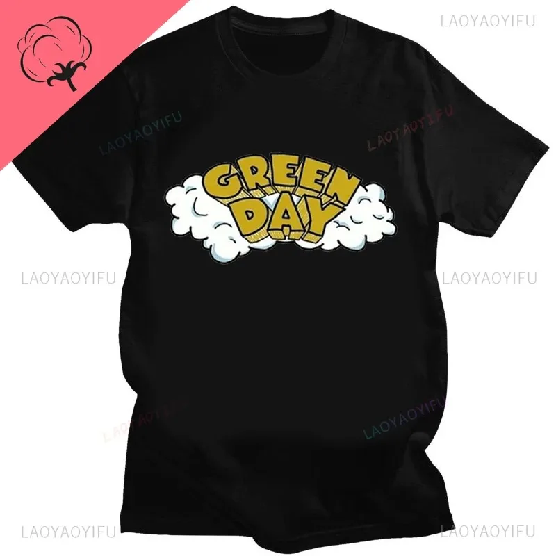Fashion 2026 Green Day Music Pattern Band Printed Cotton T-shirt Men's Summer Casual Top Short Sleeve Classic Male Women Tee
