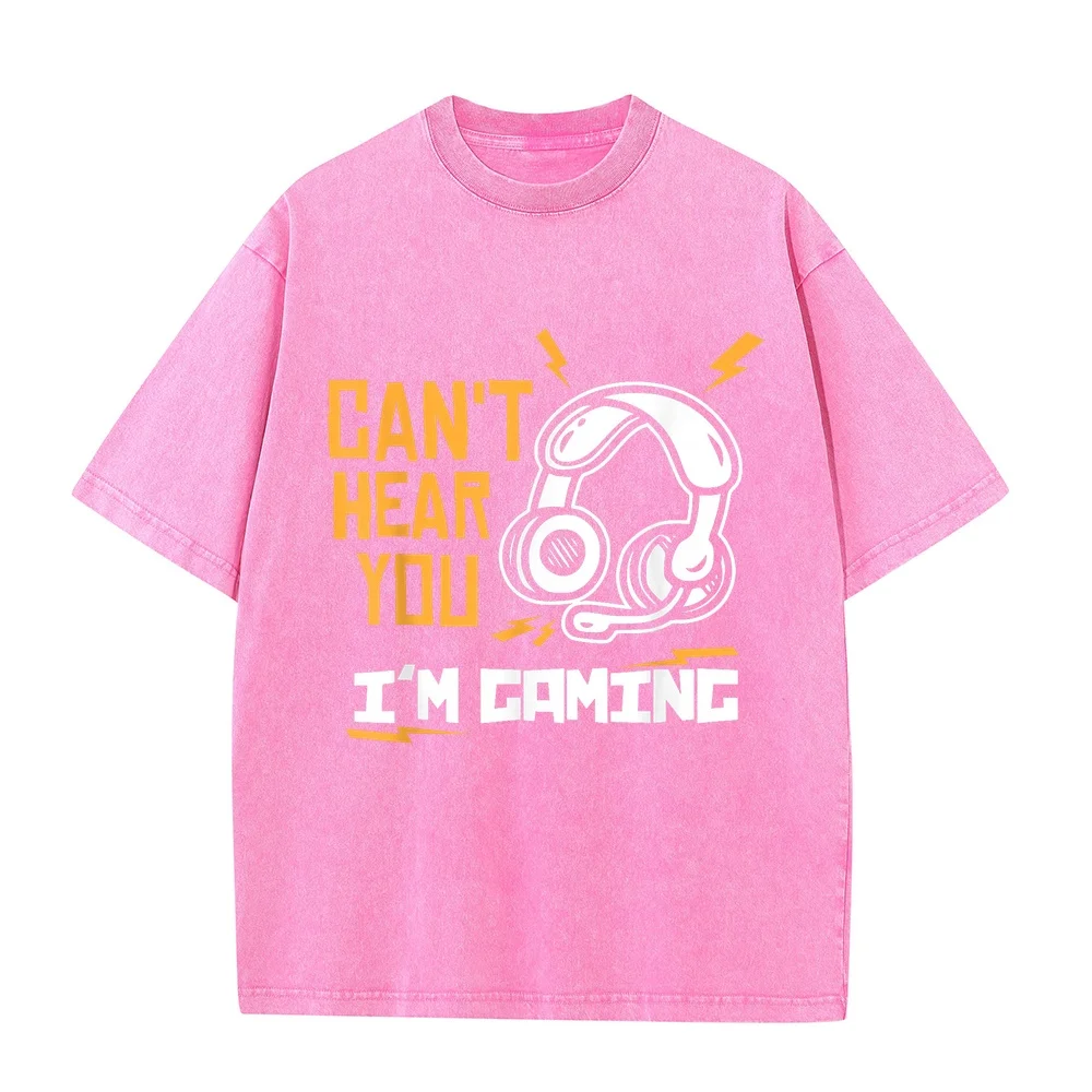 Can't Hear You I'm Gaming Gamer T-Shirt Men's Clothing Freeshippings Items Cute Men Tee Versatile Printed T Shirt Humor Short